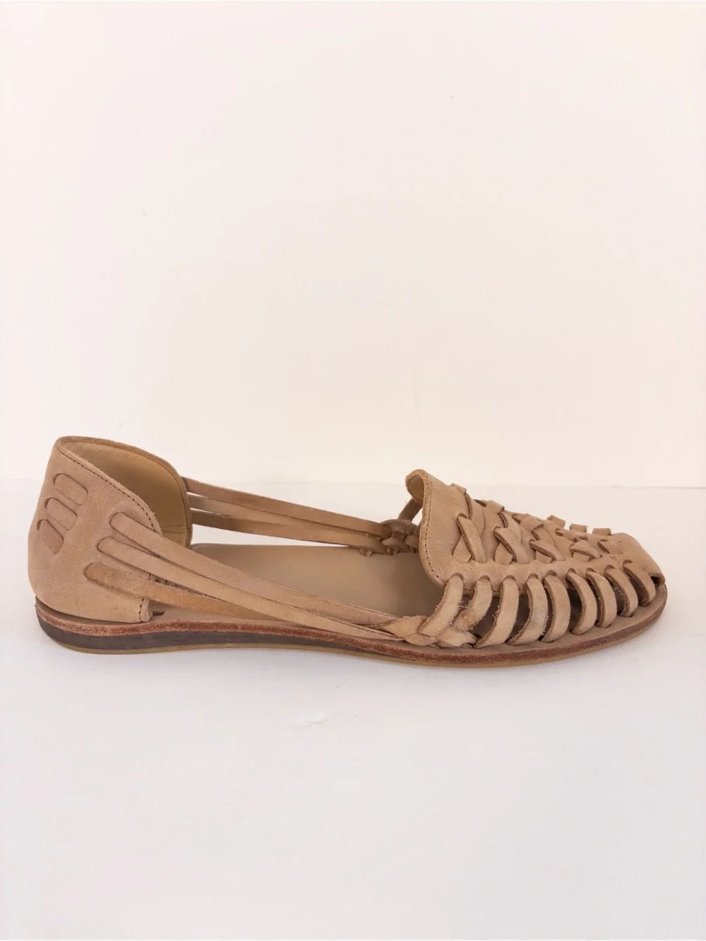 Nisolo Huarache Tan Woven Leather Leather Flats